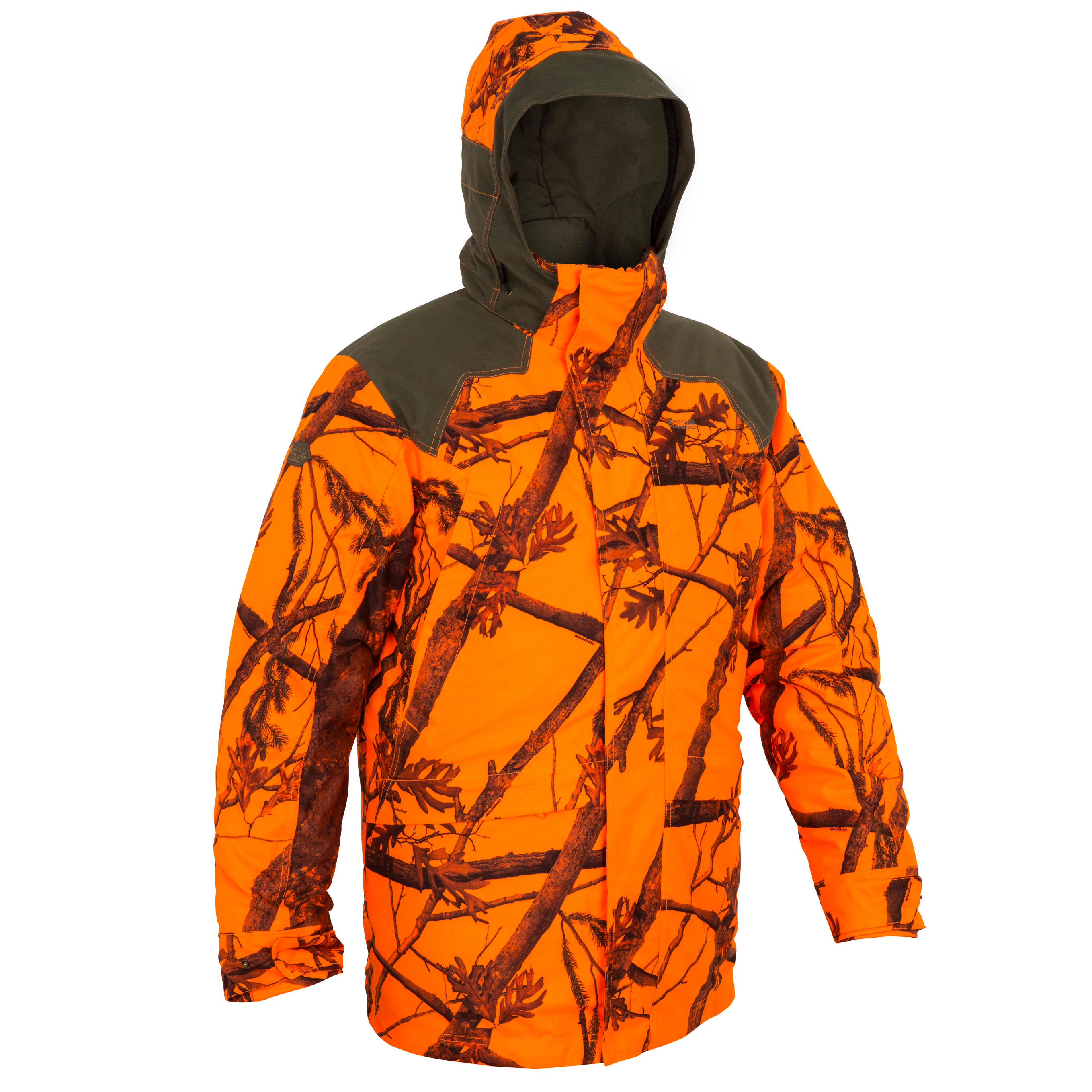 Jagd-Jacke Sibir 900 geräuscharm camouflage orange | Solognac | DECATHLON